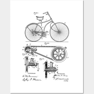 Bicycle Vintage Patent Hand Drawing Posters and Art